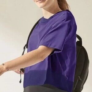 Athleta Zephyr Tee Crop Top (Purple/Blue) M